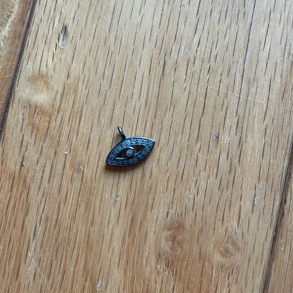 Evil eye 1/2 inch diamond charm - Picture 1 of 3